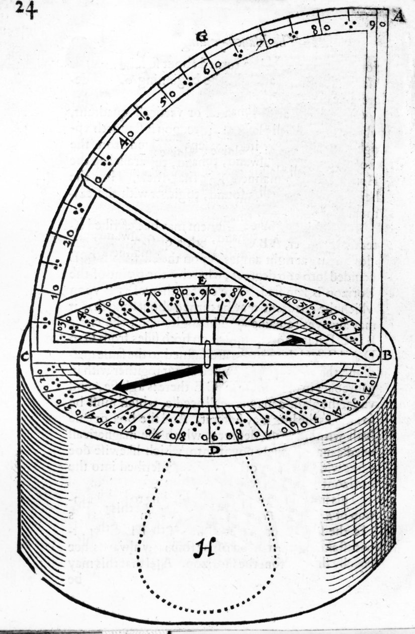 由Reginaldus Petraeus发明的导航仪器，Simon Stevin的The Haven-Finding Art的插图，出版于1599年 作者 英语学校