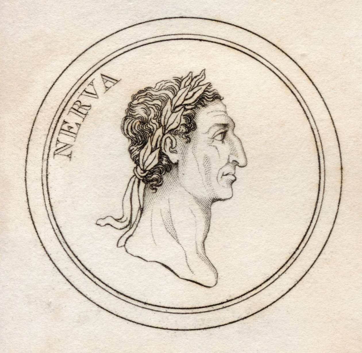 Nerva Caesar Augustus，来自&39;Crabb&39;s Historical Dictionary&39;，1825年出版（版画） 作者 英语学校