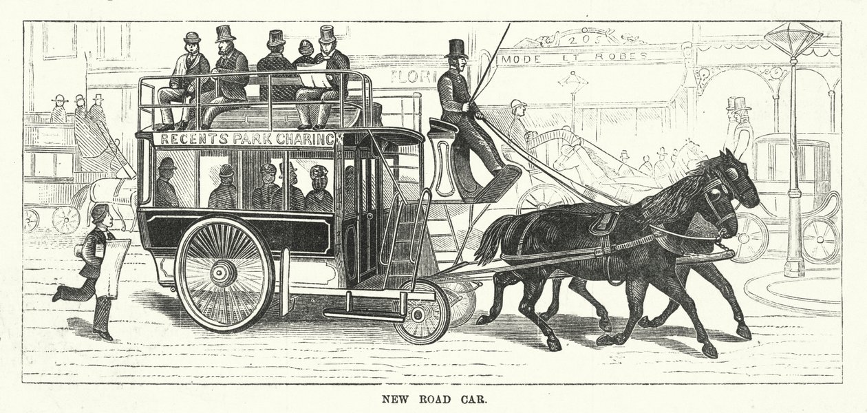 伦敦的新型公路汽车（雕刻） 作者 英语学校
