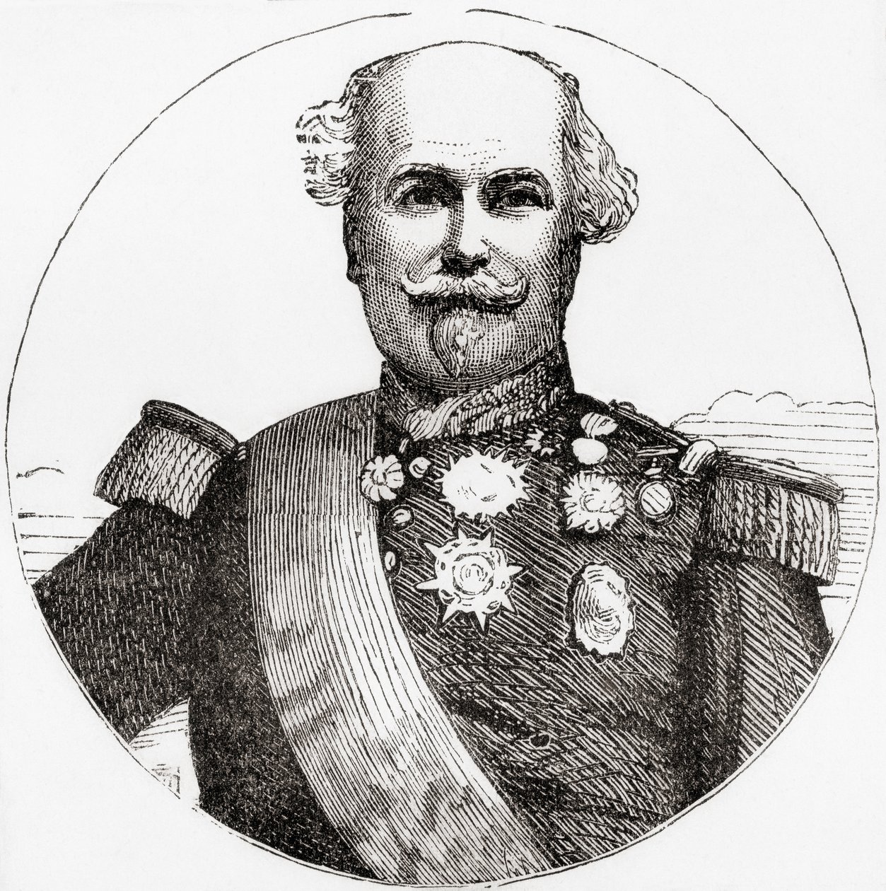 尼古拉-查尔斯-奥迪诺，摘自沃德和洛克的《世界历史插图》，约 1882 年出版。 作者 英语学校