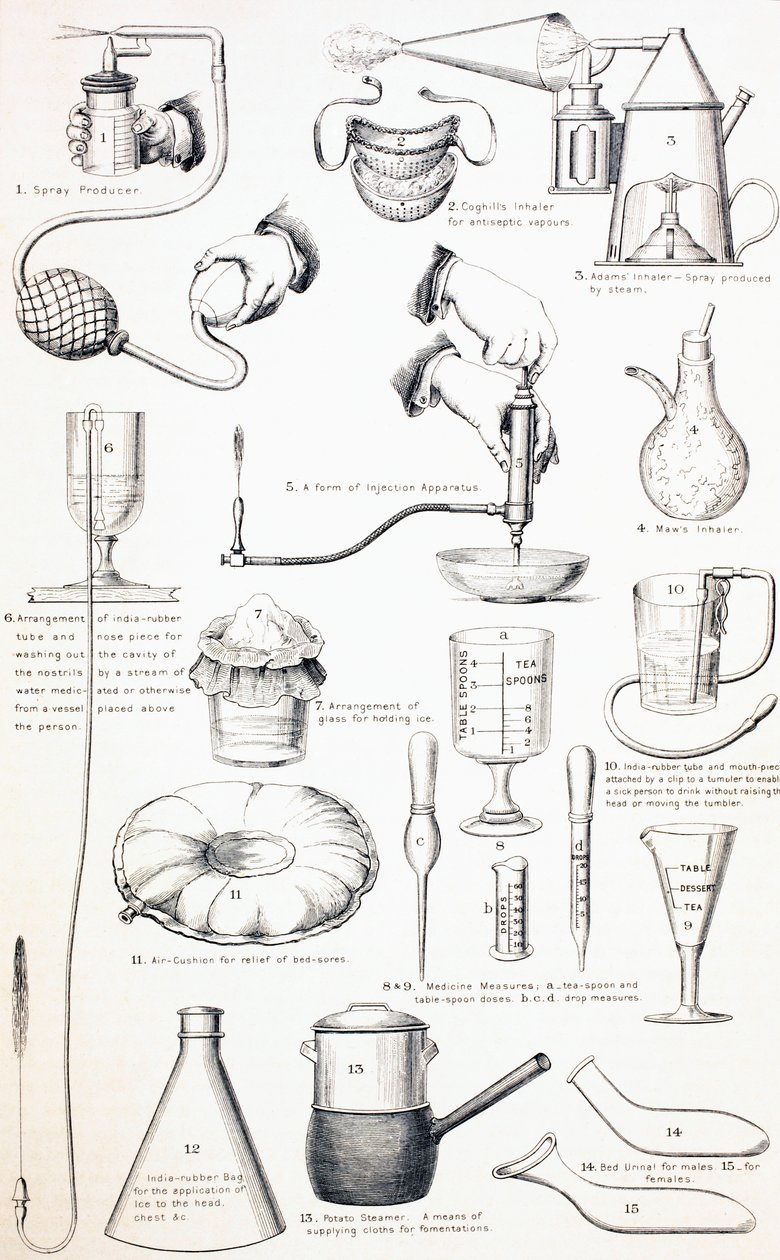 十九世纪的病房用具，1890年 作者 英语学校