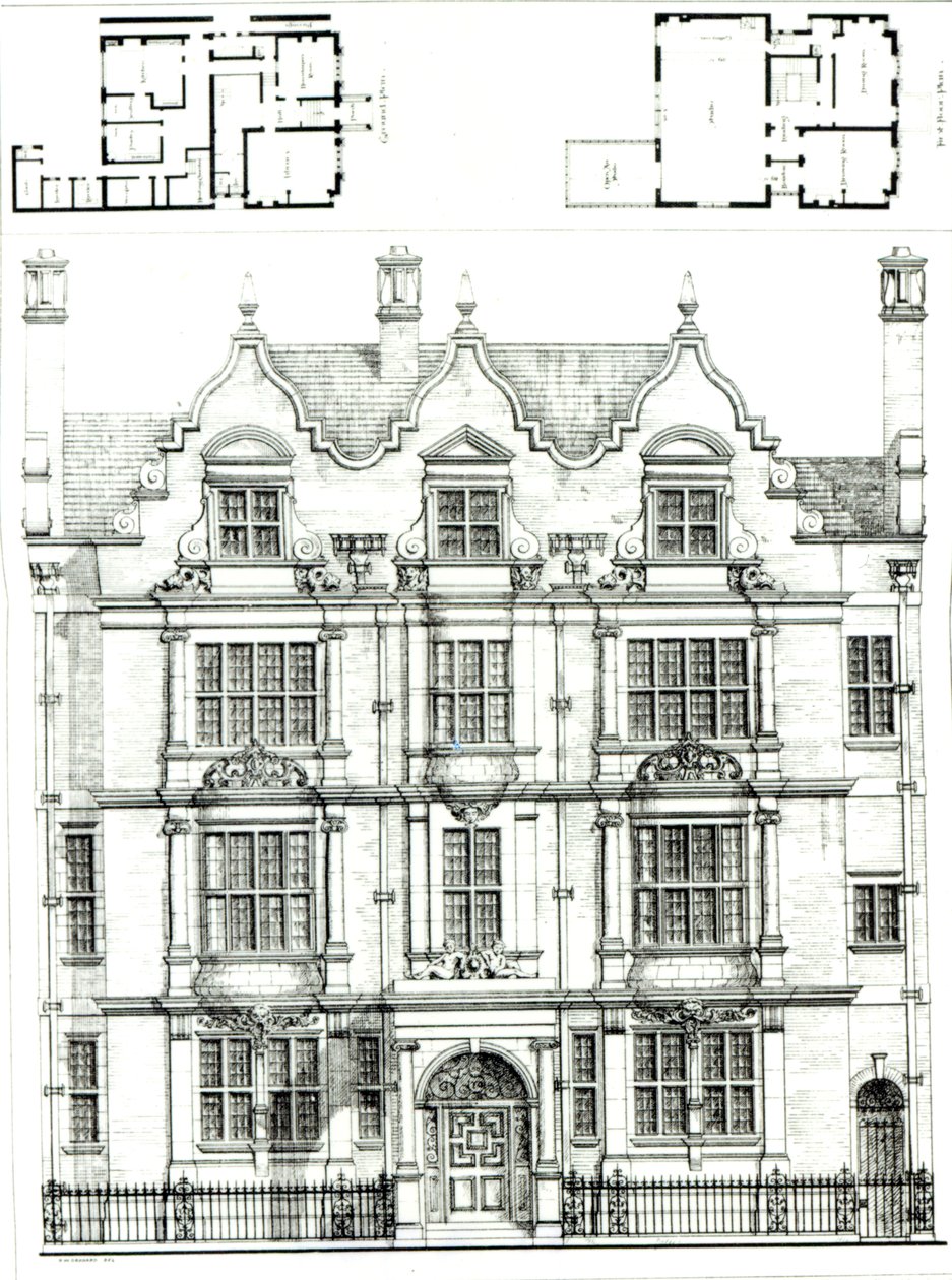 南肯辛顿的70 Ennismore花园，1886年7月23日的建筑新闻 作者 英语学校