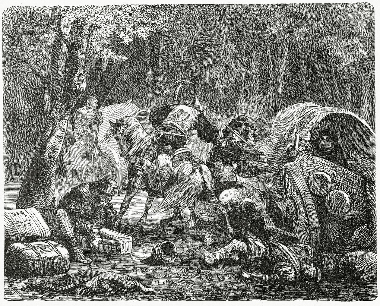 贵族掠夺旅行商人，1882年 作者 英语学校