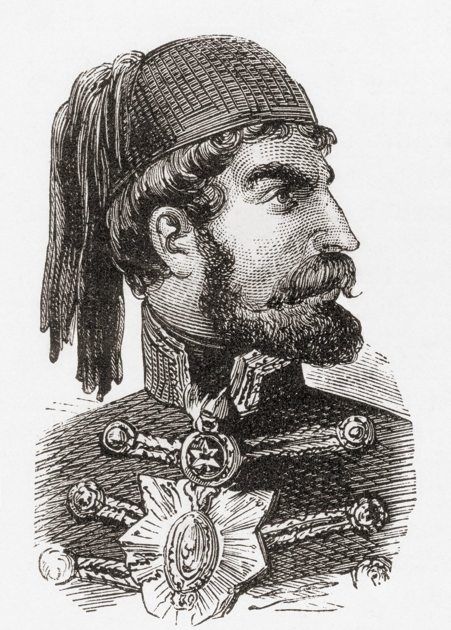 奥马尔-帕沙-拉塔斯，摘自沃德和洛克的《世界历史插图》，约 1882 年出版。 作者 英语学校