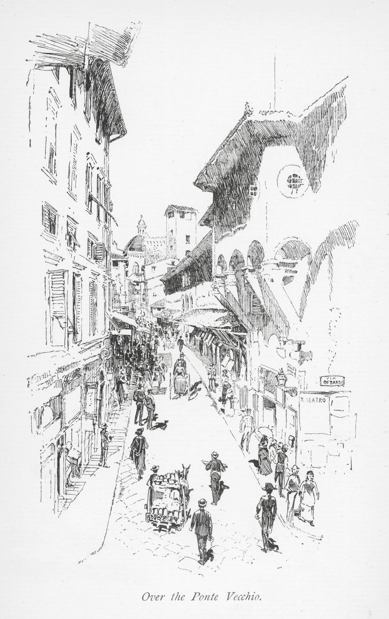 维奇奥桥上空（石版画） 作者 英语学校