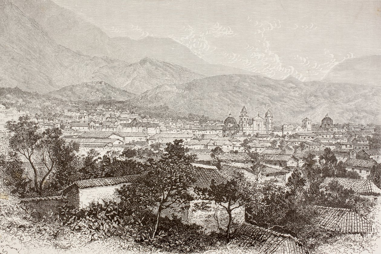 哥伦比亚波哥大全景（石版画） 作者 英语学校