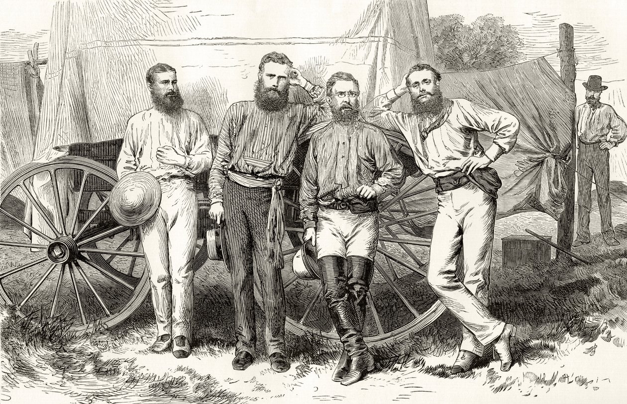 Overland Telegraph Party，c.1872，来自Howard Willoughby的“澳大利亚图片”，由伦敦宗教学会出版，1886年 作者 英语学校