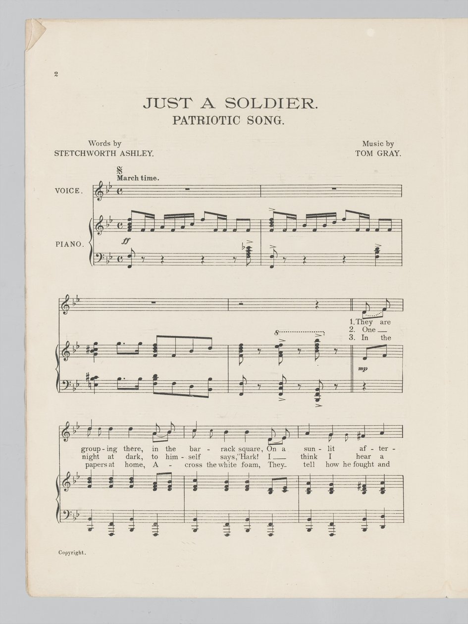 第2页歌曲Just a Soldier的乐谱 作者 英语学校