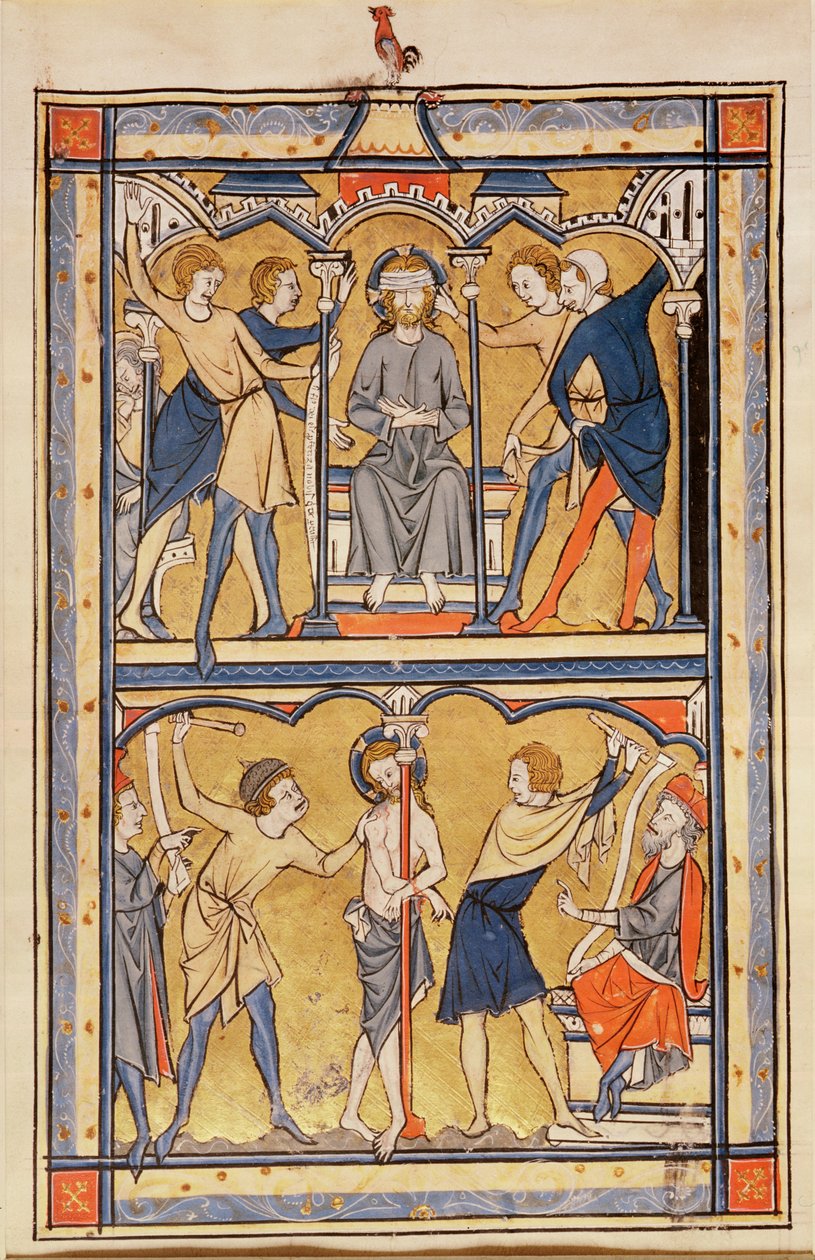 来自psalter的页面，c.1270（牛皮纸上的蛋彩画） 作者 英语学校