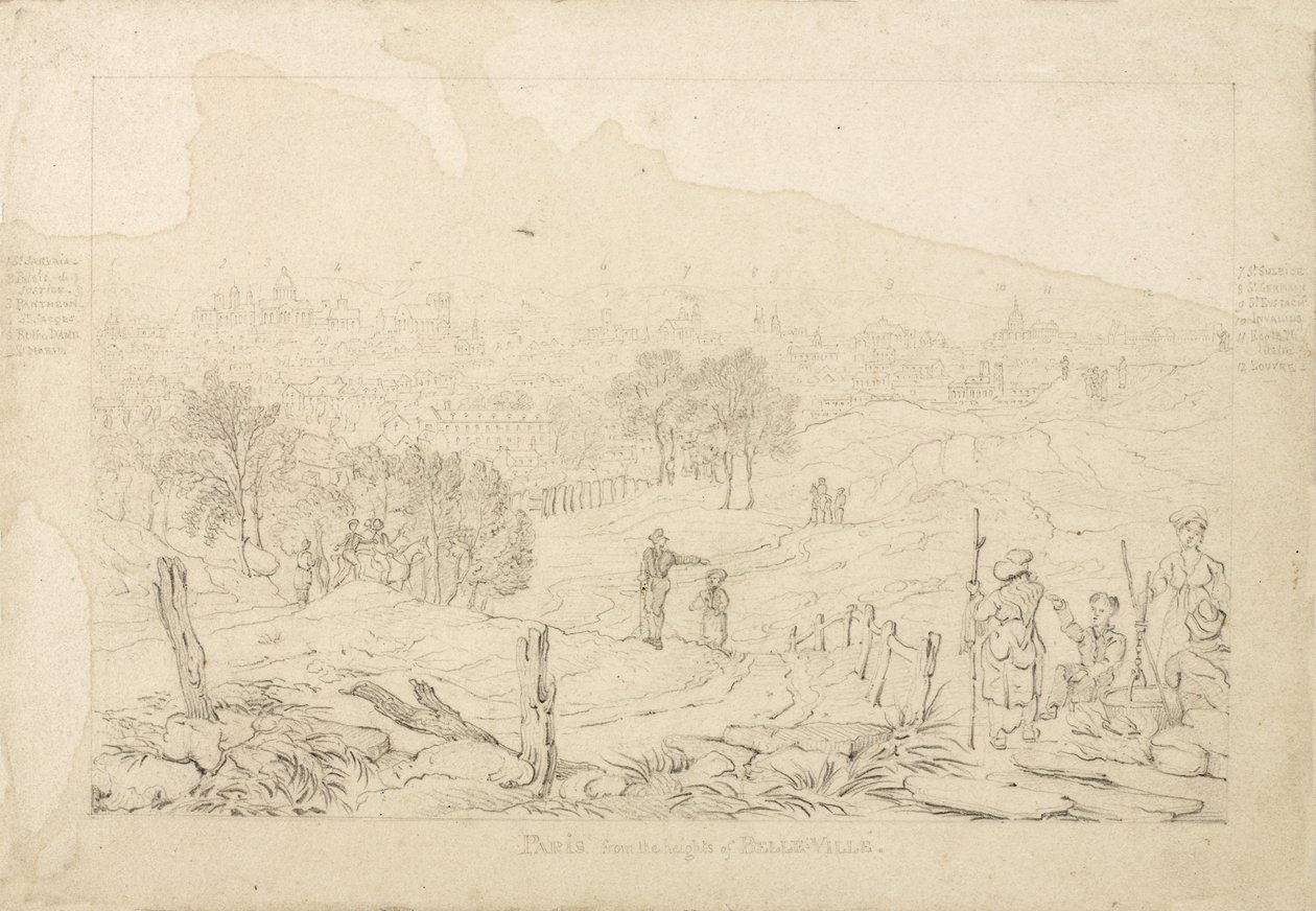 来自Belle Ville高地的巴黎，1815年 作者 英语学校