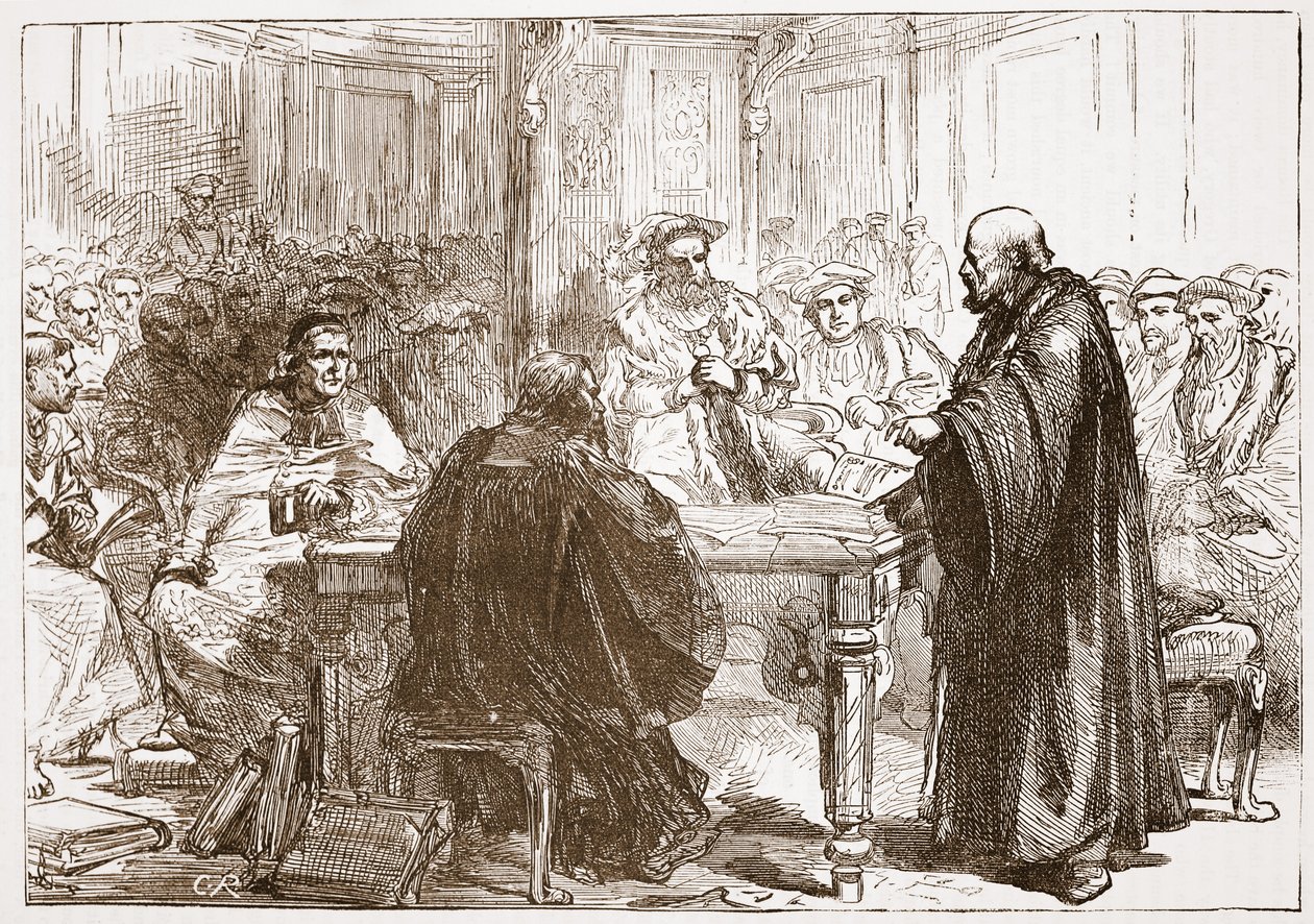 奥拉夫牧师在Upsala会议上，詹姆斯·艾特肯·威利（1808-1890），酒吧的新教历史插图。 1878年 作者 英语学校