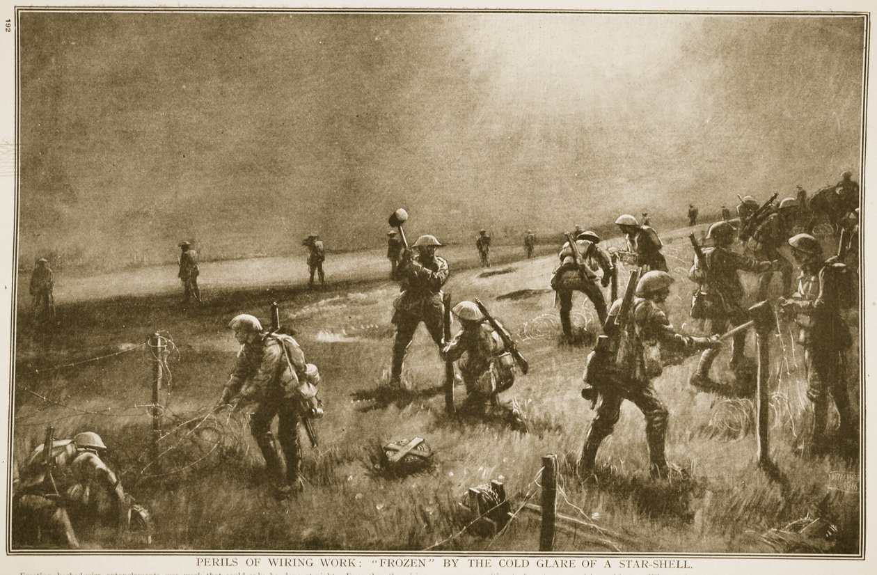 布线工作的危险：由星形壳的冷眩光冻结，1914-19 作者 英语学校