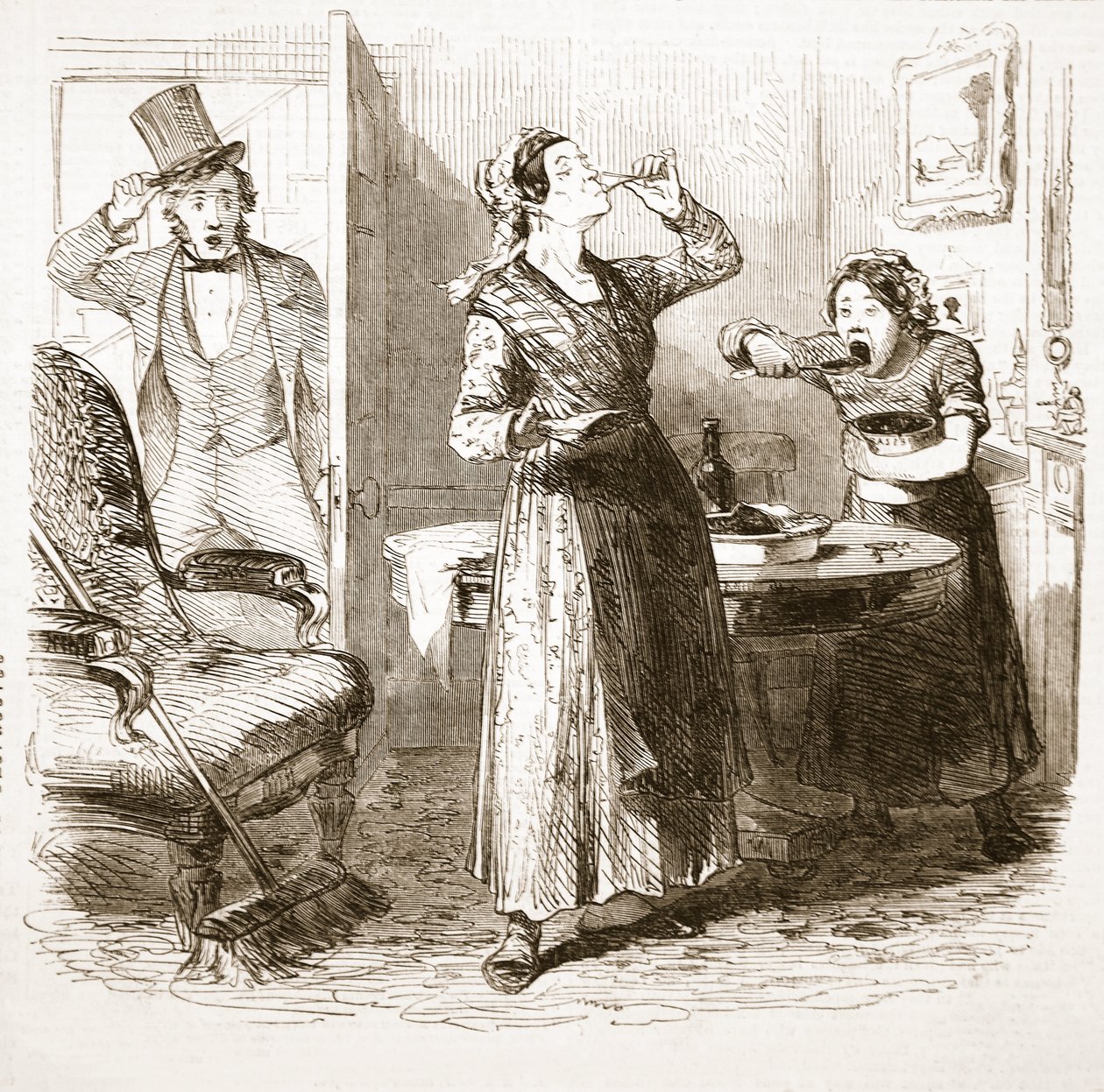 伦敦风景如画的小说：The Lodging House，来自The Illustrated London News，1849 作者 英语学校