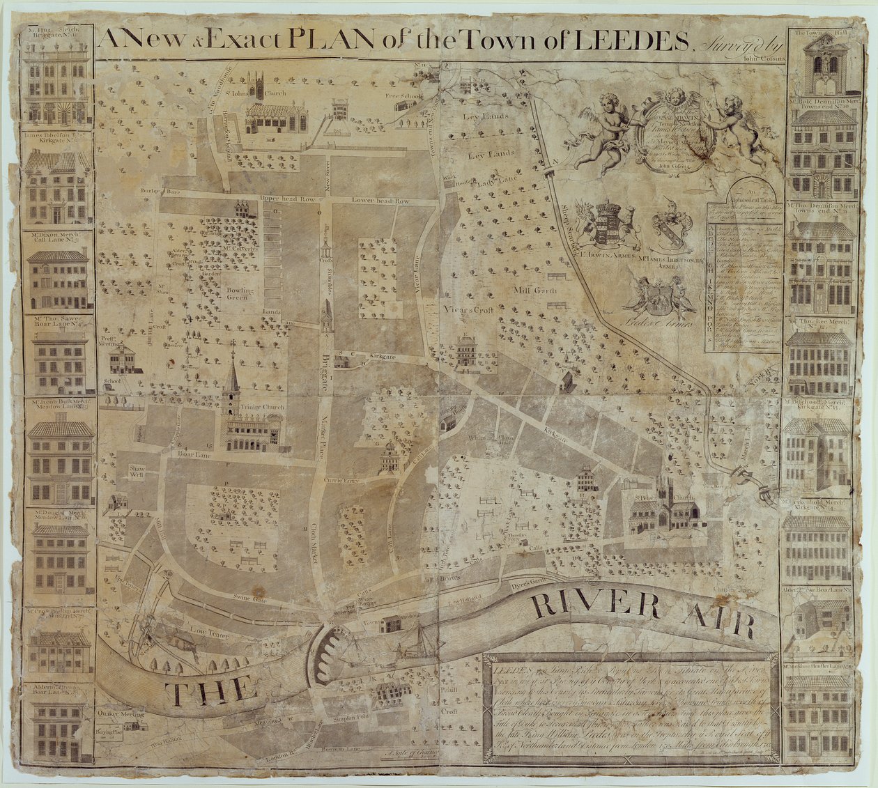 利兹平面图，由约翰科辛斯勘测，约 1730 年 作者 英语学校