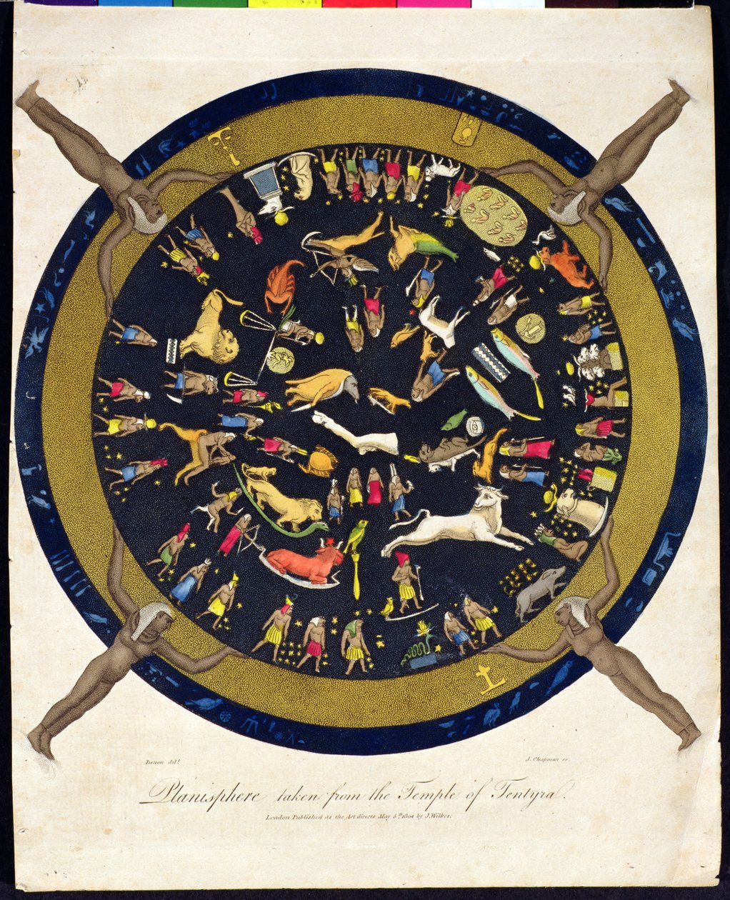 Planisphere取自Tetedra神庙，由J. Chapman雕刻，由J. Wilkes于1804年出版 作者 英语学校