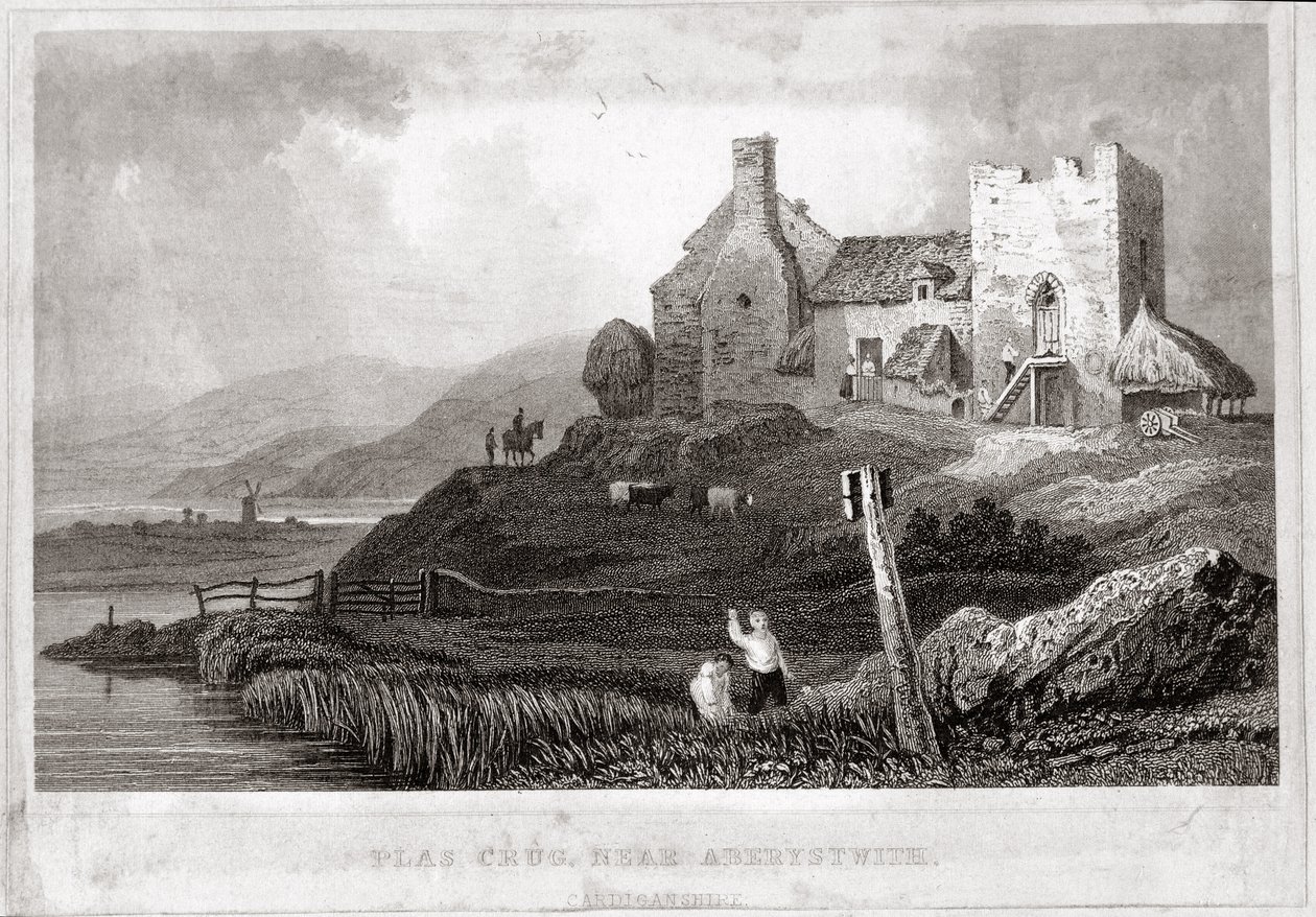 Plas Crug，靠近阿伯里斯特威斯，卡迪根郡（蚀刻） 作者 英语学校