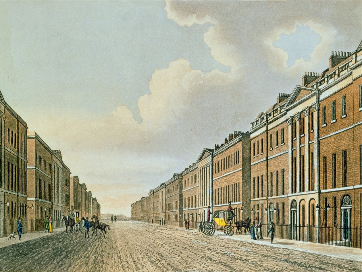 波特兰广场，1812年（彩色aquatint） 作者 英语学校