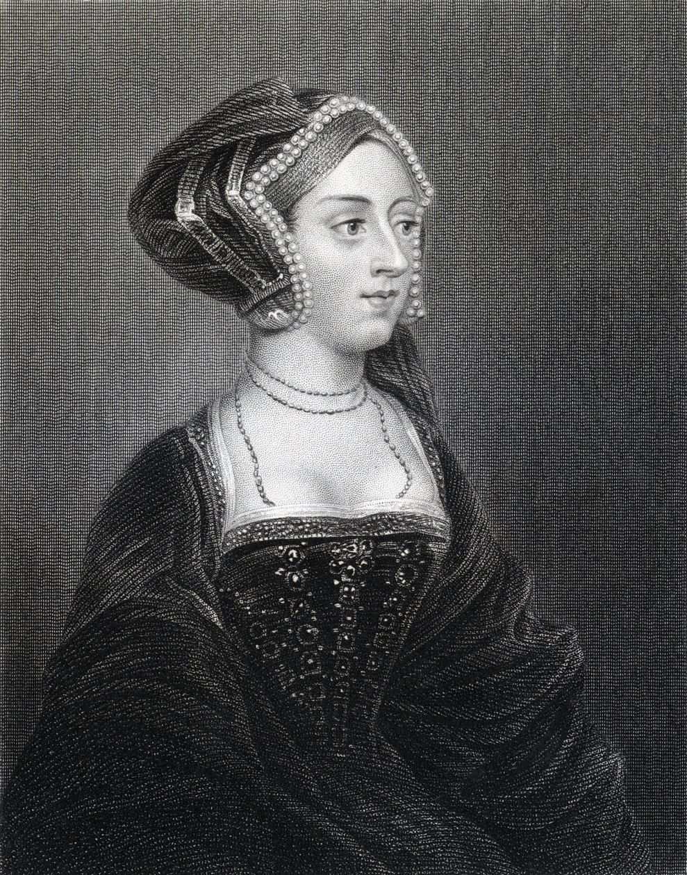 Anne Boleyn的肖像（约1507-36）来自&39;Lodge&39;s British Portraits&39;，1823年 作者 英语学校