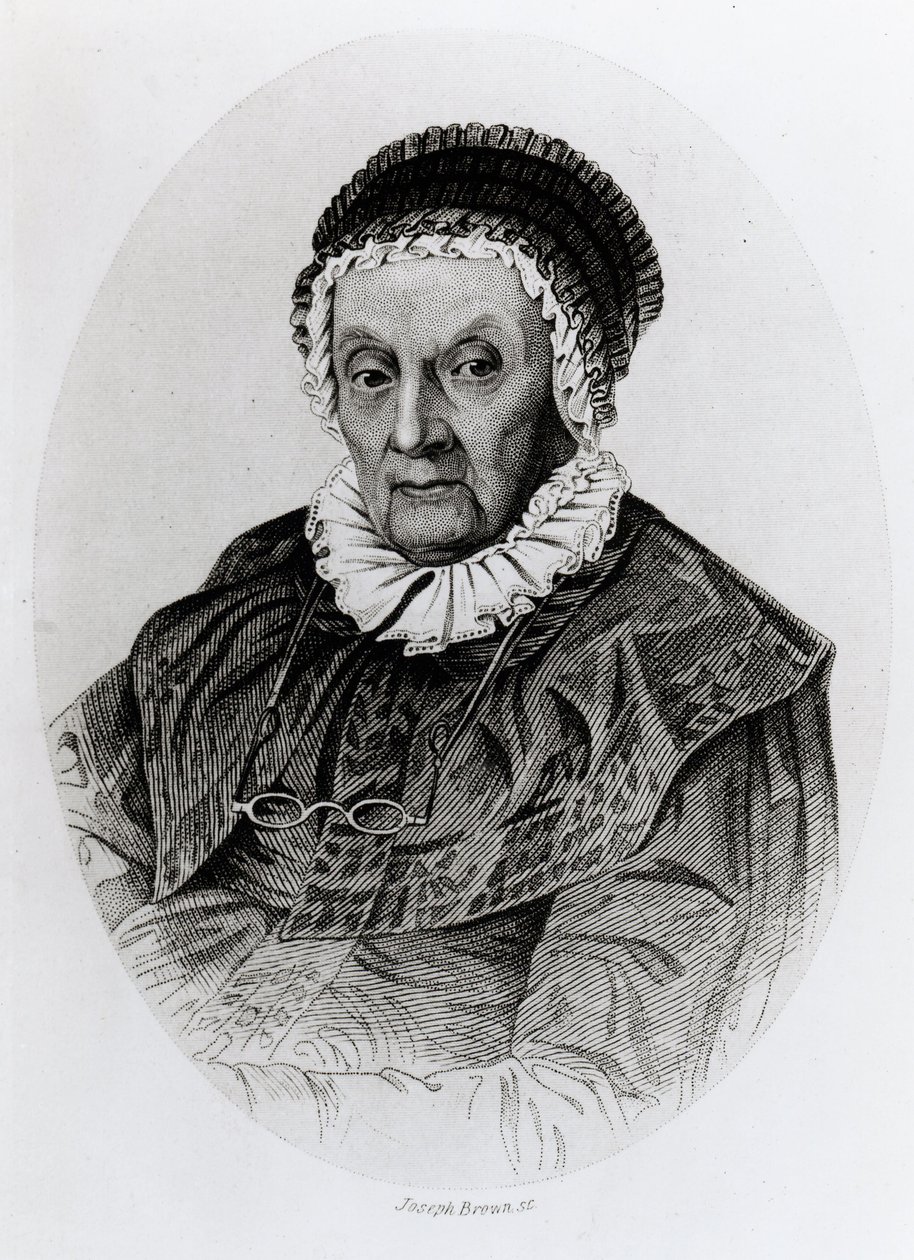 92岁时Caroline Herschel（1750-1848）的肖像，由Joseph Brown雕刻 作者 英语学校