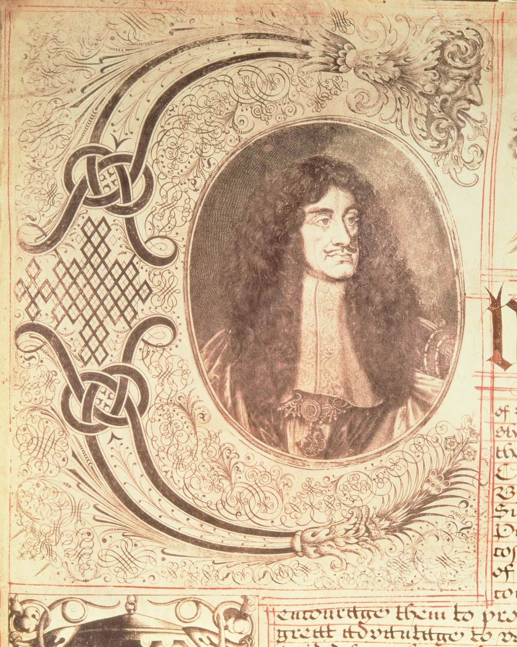 1670年5月2日哈德逊湾公司宪章中查理二世的肖像 作者 英语学校