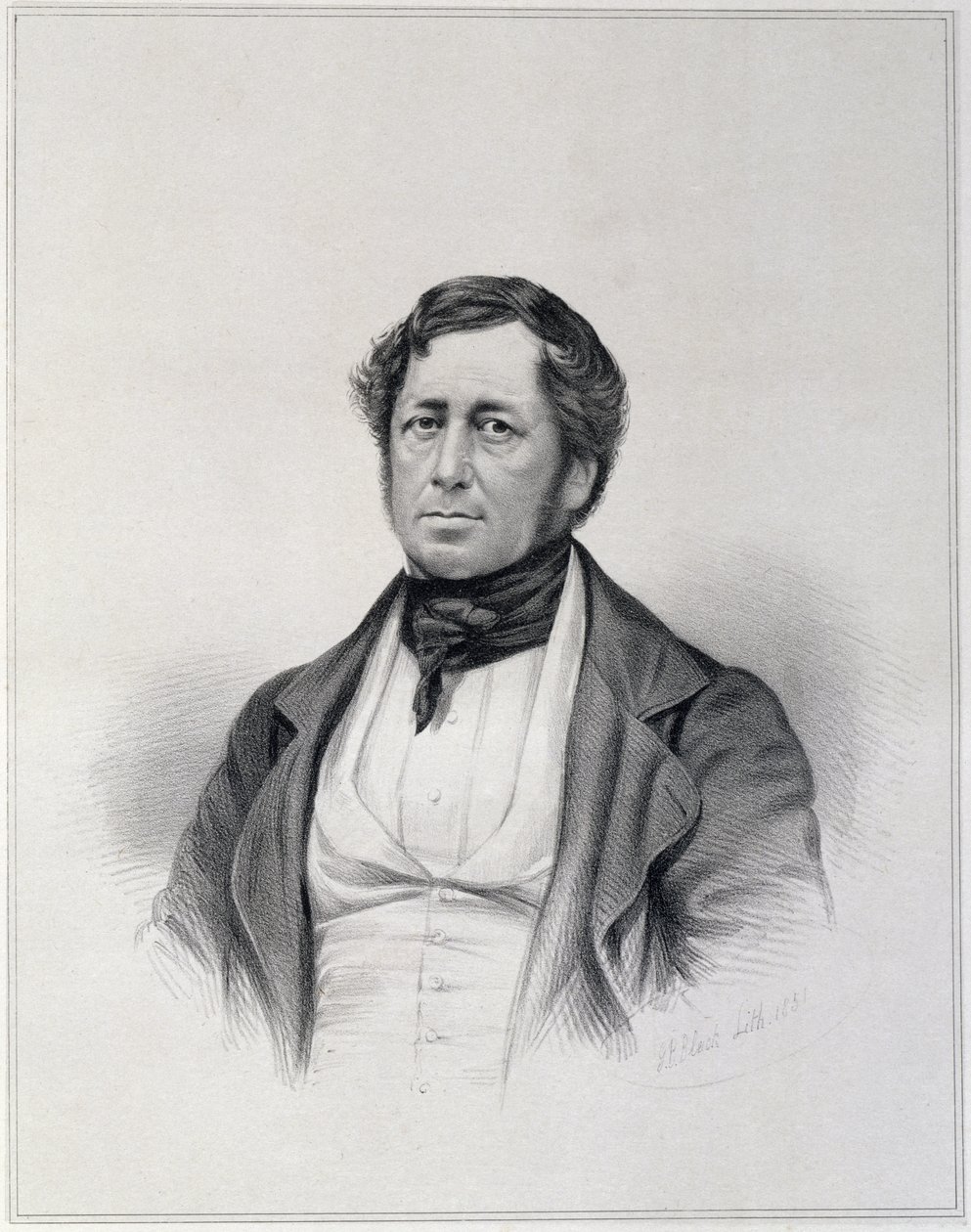 Charles Joseph Hullmandel（1789-1850）的肖像，由GB Bleck雕刻，1851年 作者 英语学校