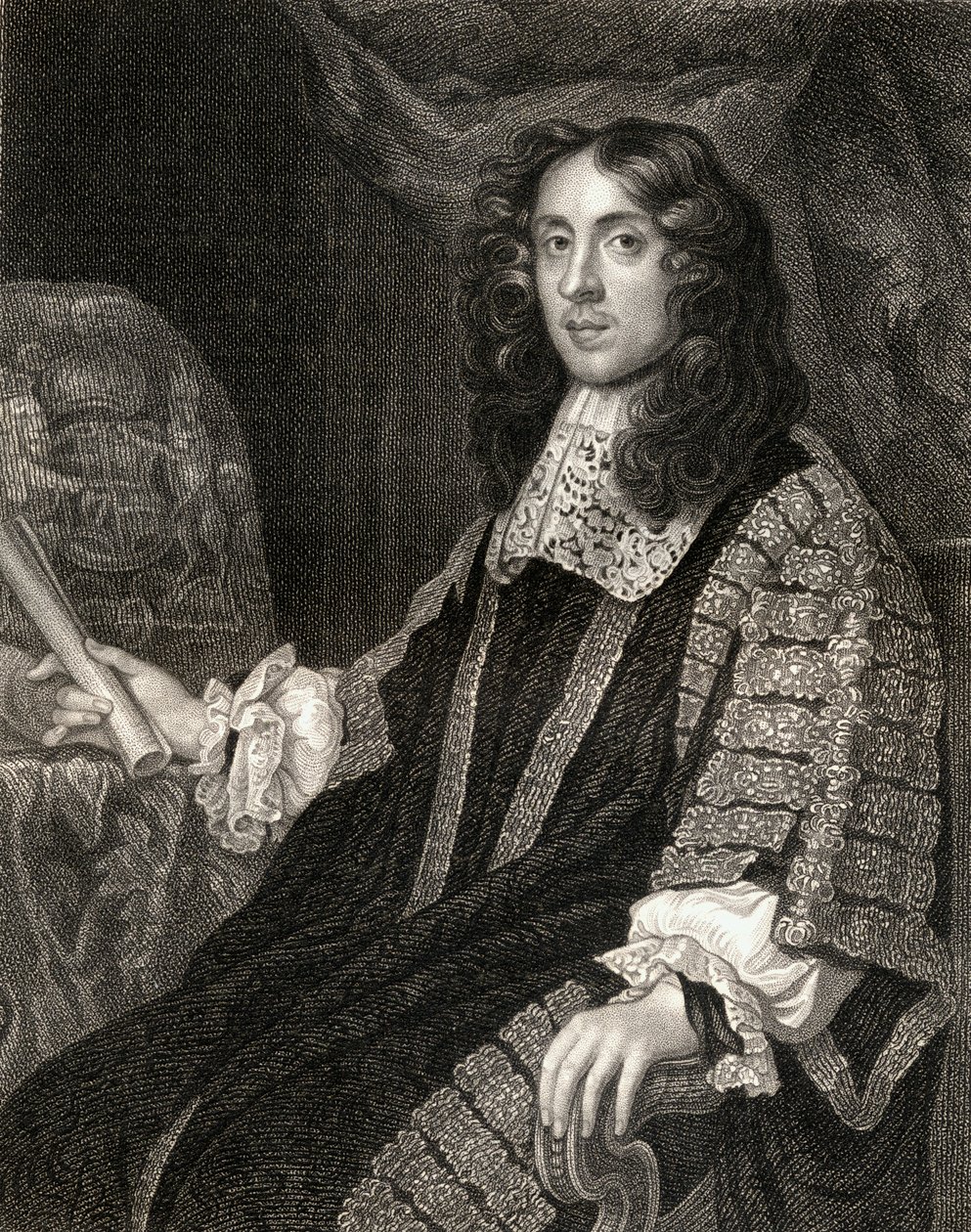 Heneage Finch（1621-82）的肖像，来自Lodges British Portraits，1823 作者 英语学校