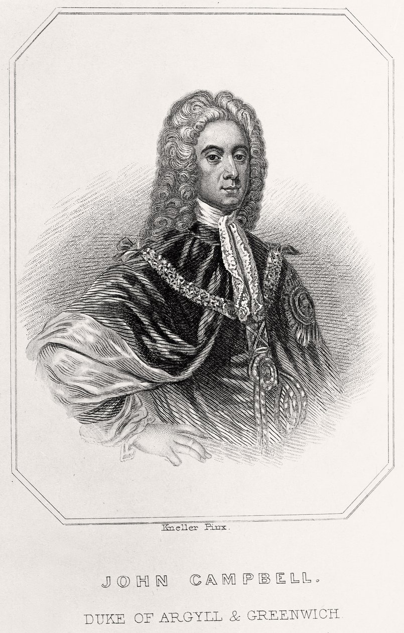 约翰·坎贝尔（John Campbell），阿盖尔和格林威治公爵的肖像，1835年 作者 英语学校