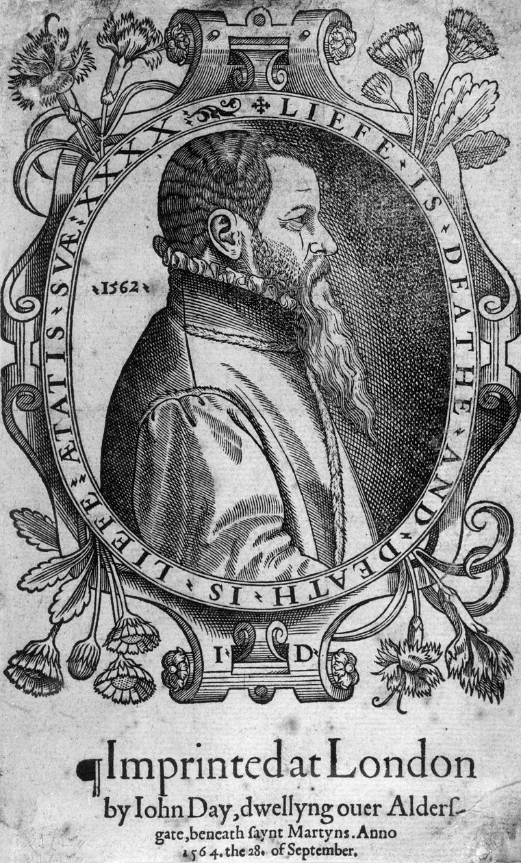 约翰日的肖像，狐狸殉道者书的正面，1564年 作者 英语学校