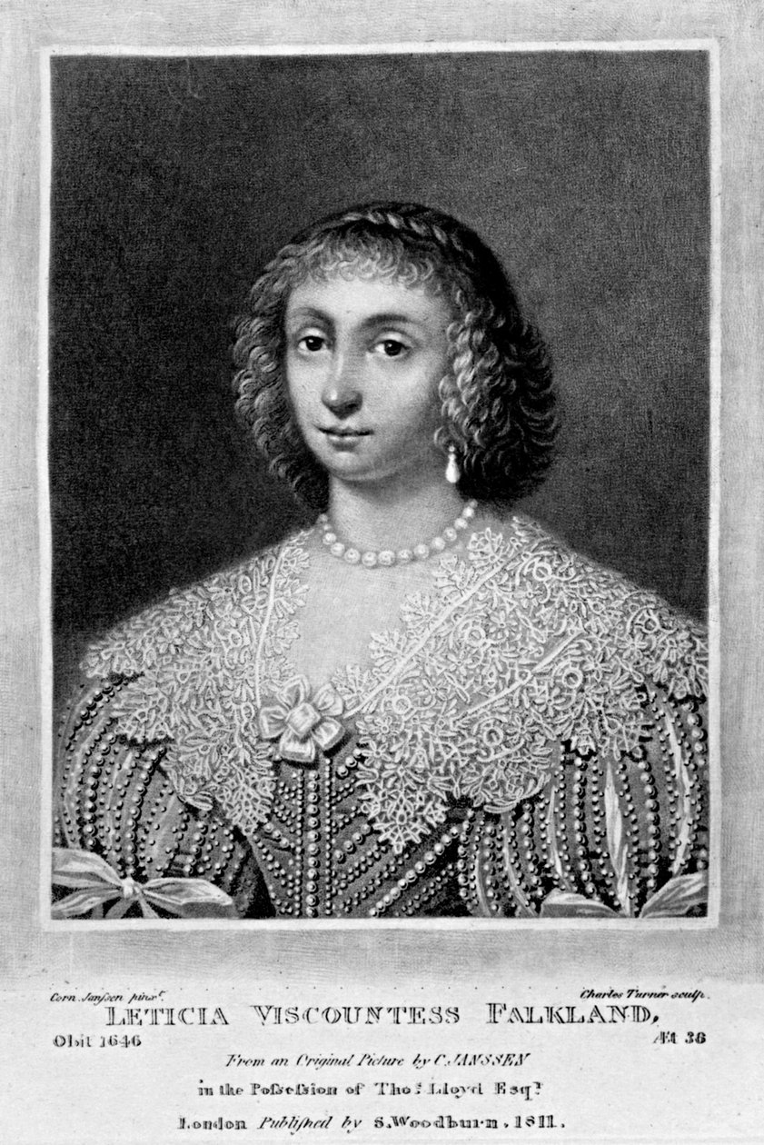 Viscountess Falkland夫人的肖像，来自“英国历史上杰出人物”，Richard Earlom和Charles Turner，1815年 作者 英语学校