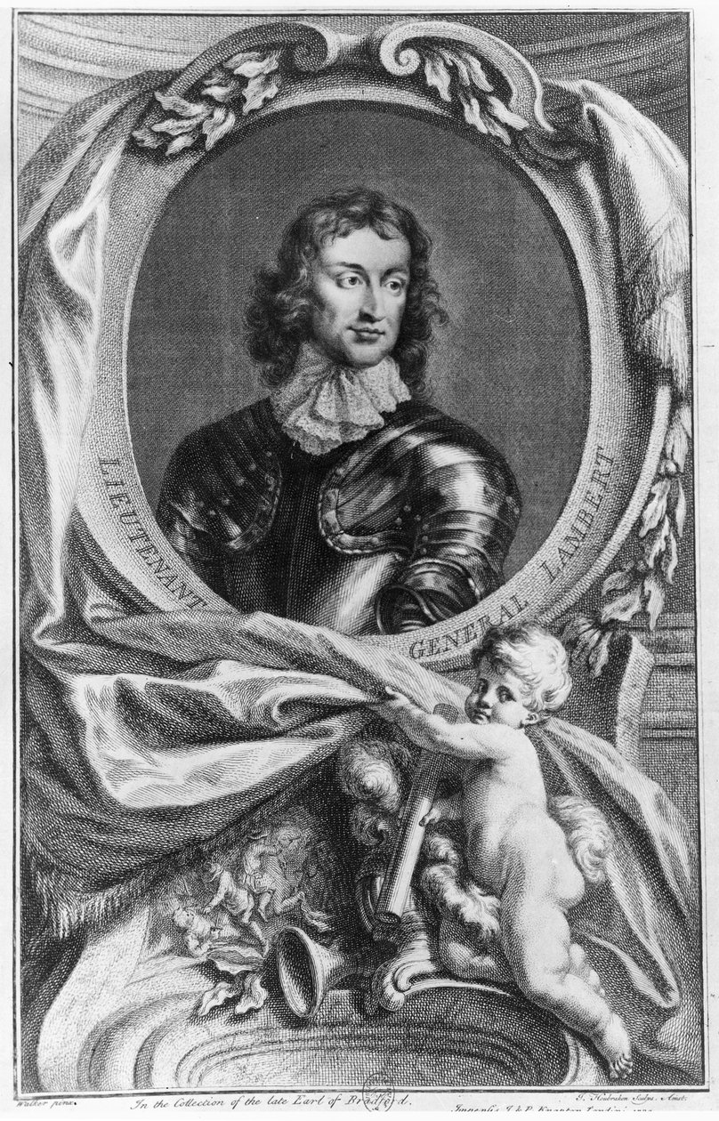 约翰兰伯特中将（1619-83）的肖像由Jacobus Houbraken（1698-1780）刻 作者 英语学校