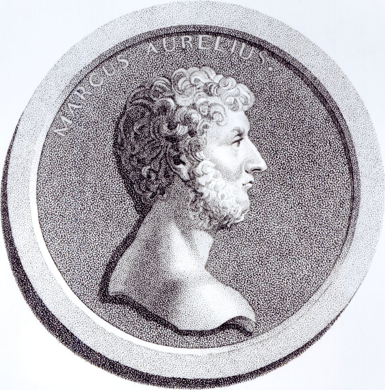 Marcus Aurelius的肖像，来自&39;罗马帝国的衰落与衰落的历史&39;，第6卷第81页，作者：Edward Gibbon，1808 作者 英语学校
