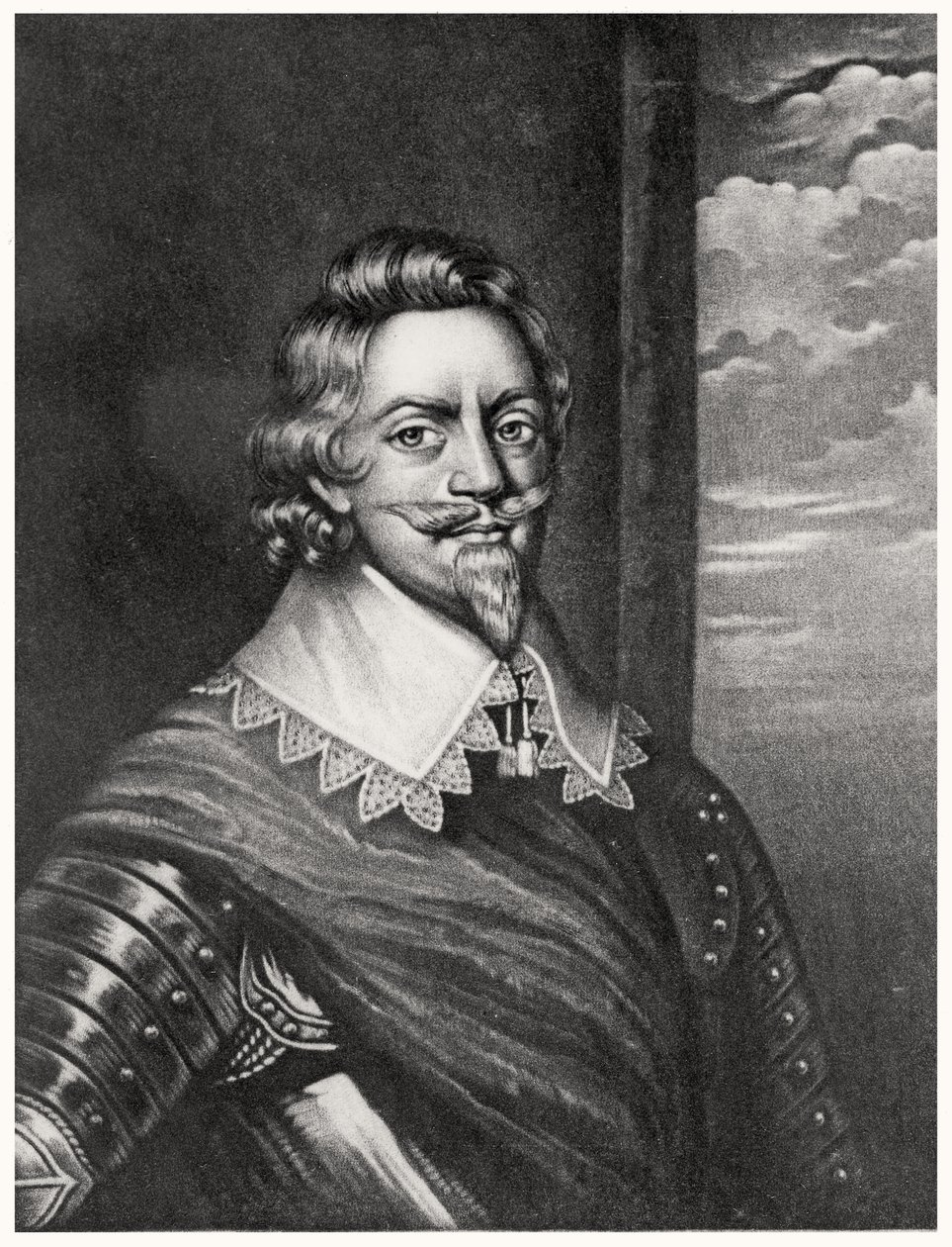 布朗特福德伯爵（1573-1651）的帕特里克·鲁斯文（Richard Ruthven）的肖像，由英国历史上杰出人物（mezzotint）的理查德·厄隆（1743-1822）和查尔斯·特纳（c.1773-1857）刻（bw phot 作者 英语学校