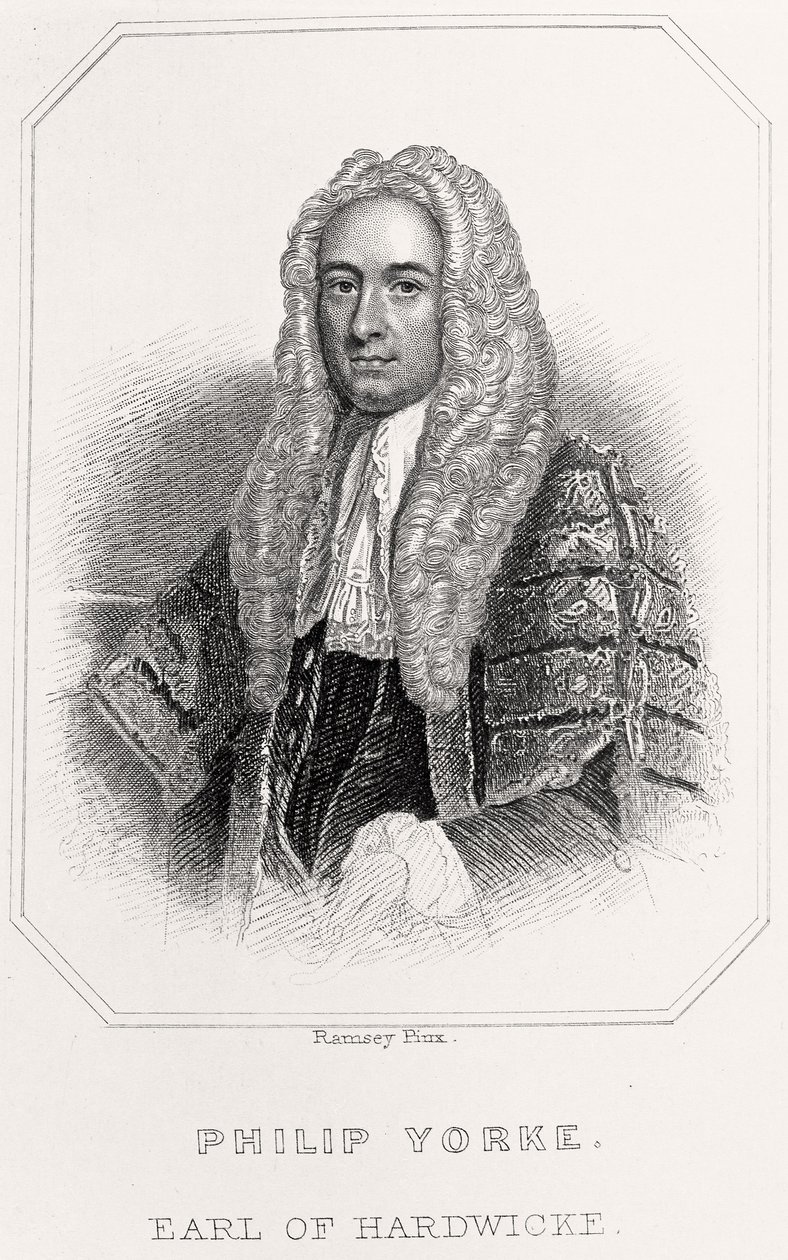 菲利普·约克的肖像，哈德威克伯爵，1835年 作者 英语学校