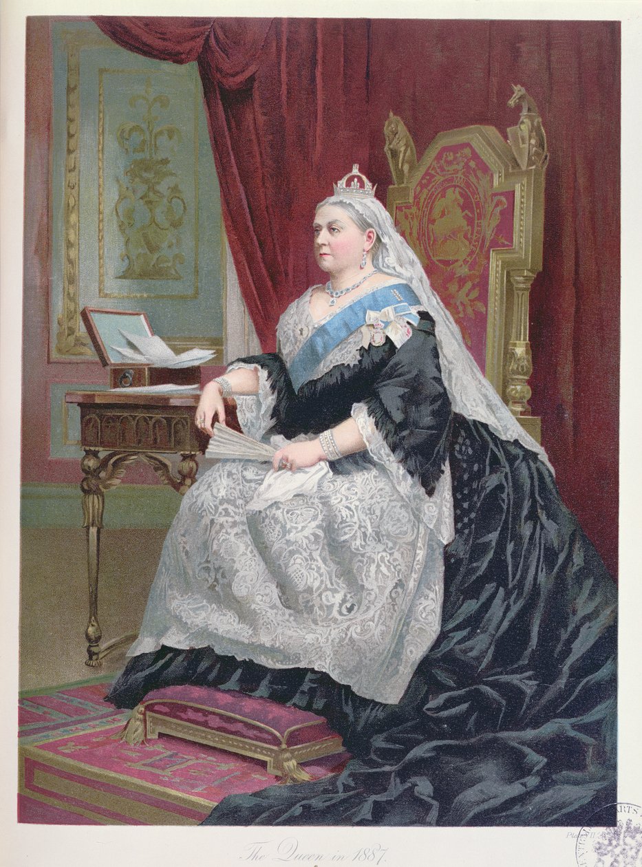 维多利亚女王的肖像（1819-1901），1887年，她的金禧纪念日，1887年 作者 英语学校