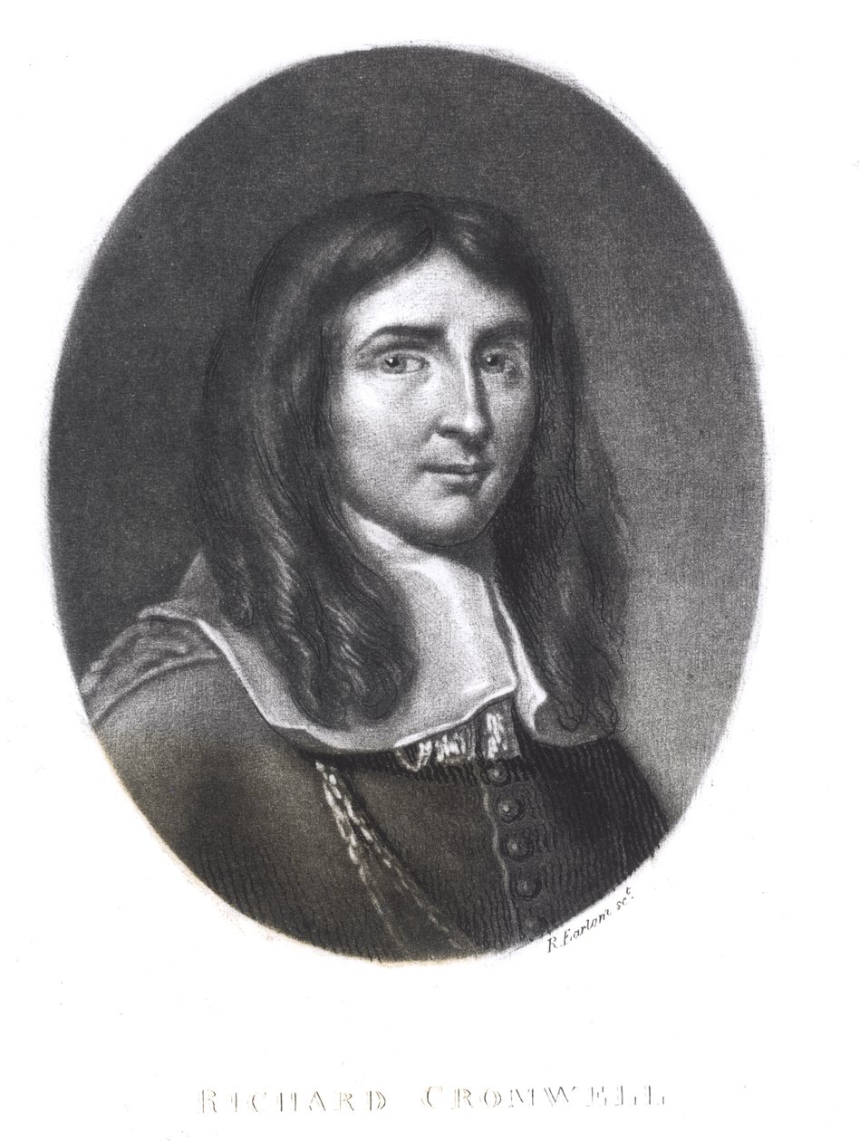 Richard Cromwell（1626-1712）的肖像，由Richard Earlom（1743-1822）从“英国历史上的杰出人物”（mezzotint）中镌刻 作者 英语学校