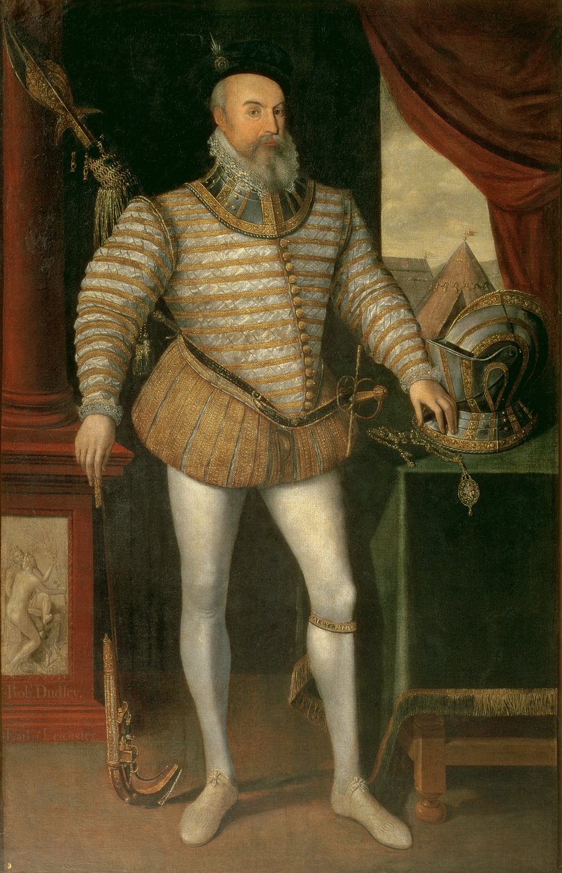 莱斯特伯爵罗伯特达德利的肖像（1532  -  88年），1585年 作者 英语学校
