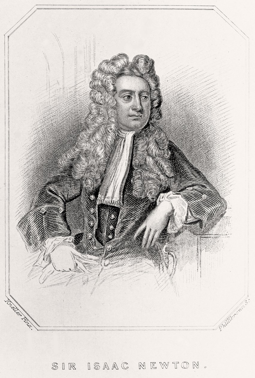 艾萨克·牛顿爵士肖像，1835年 作者 英语学校