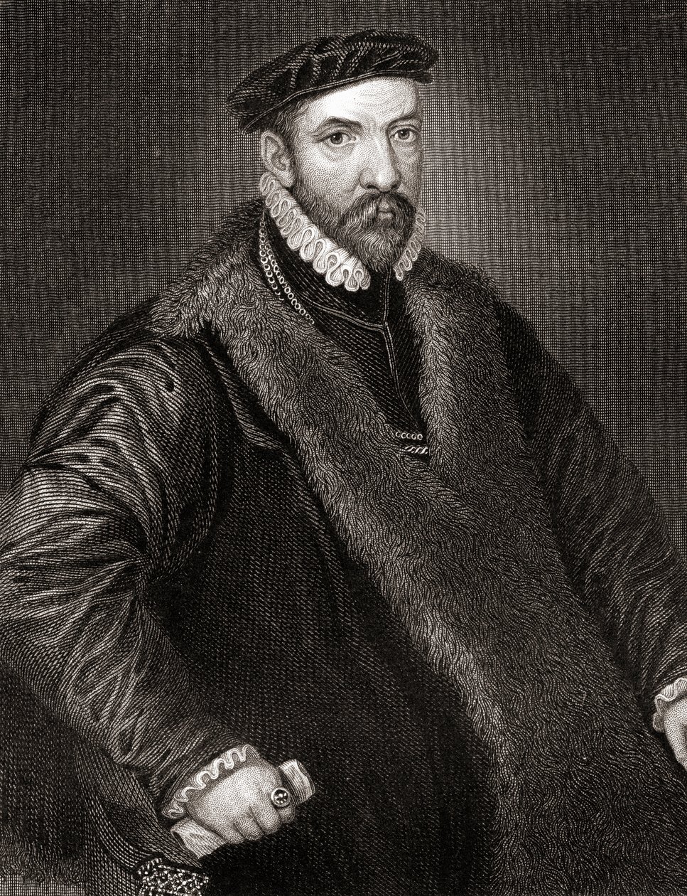 1823年Lodges British Portraits的Nicholas Bacon爵士（1510-1579）的肖像 作者 英语学校