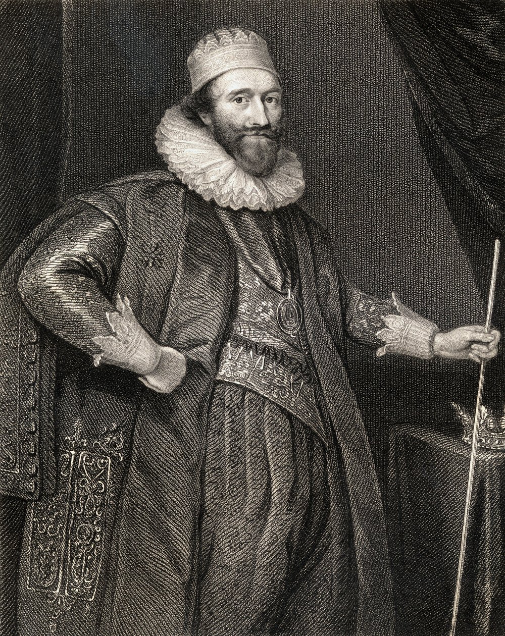 肖像Lodowick的肖像，Lennox的第二任公爵和里士满的第一任公爵，来自Lodges British Portraits，1823年 作者 英语学校
