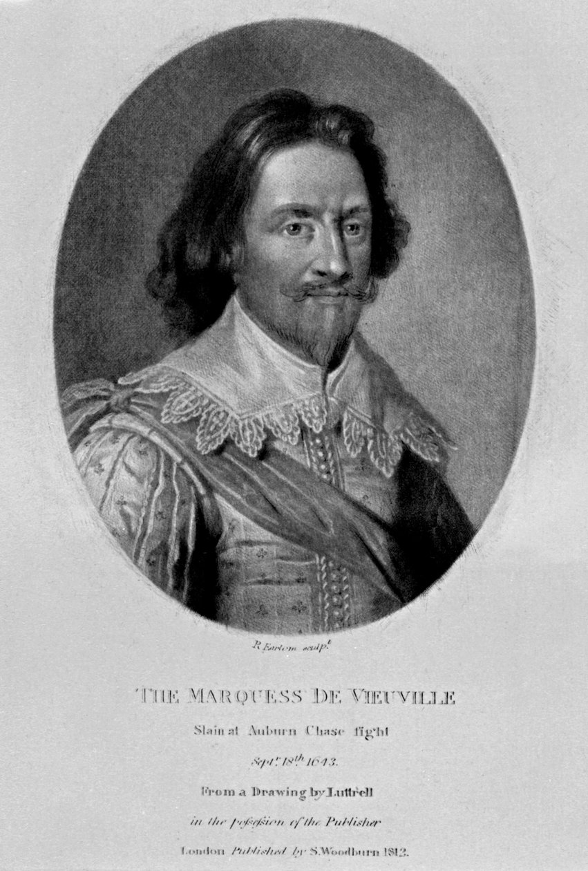 Vieu Ville侯爵的肖像，来自1815年英国历史上杰出的人物 作者 英语学校