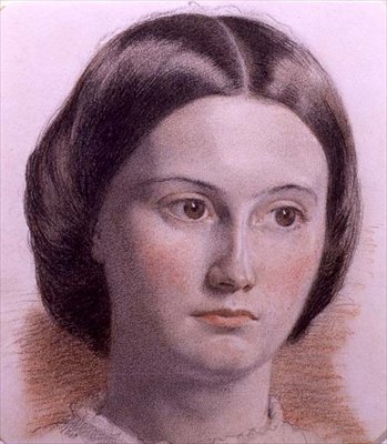 一位年轻女士的面部肖像，约1840年（纸上彩色粉笔）。 作者 英语学校