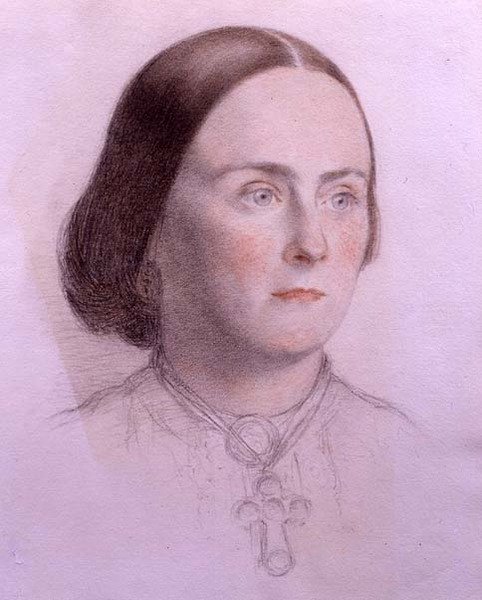 一个年轻女人的肖像，约1840年（纸上彩色粉笔）。 作者 英语学校