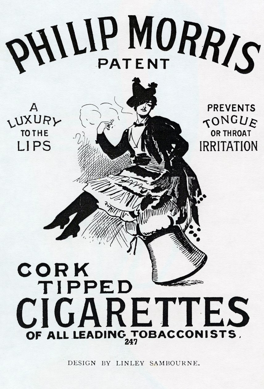 Philip Morris Cigarettes的海报，由Linsay Sambourne设计，1896年 作者 英语学校