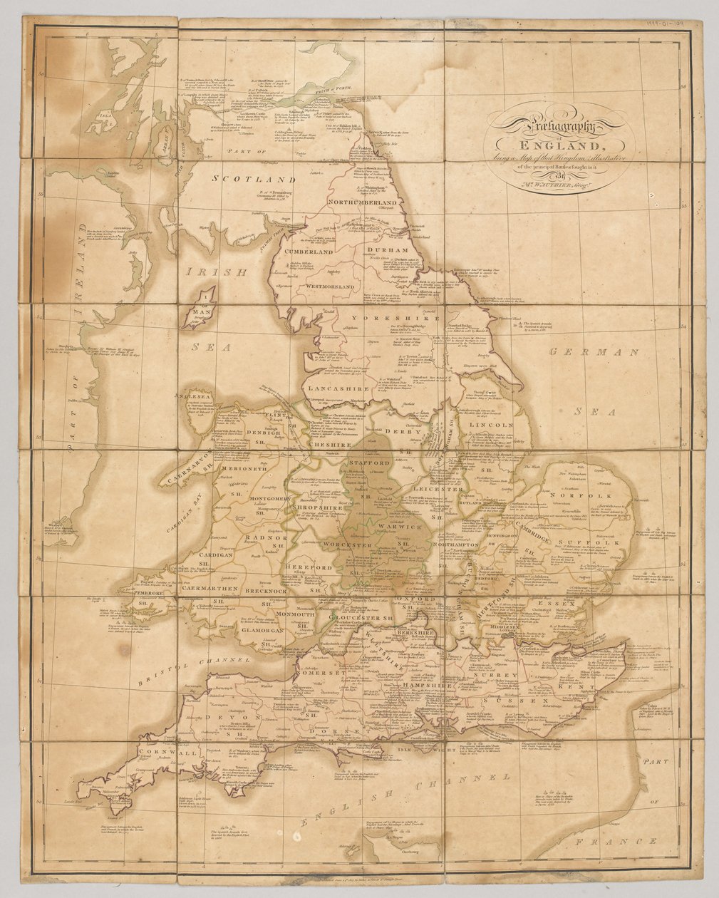 英国的Praehagraphy，是该王国的地图，说明了其中的战争原则，1807年 作者 英语学校