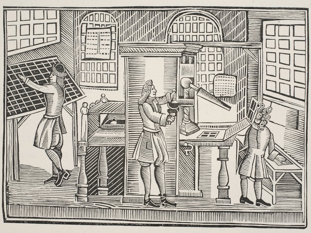 印刷局，c.1710 作者 英语学校