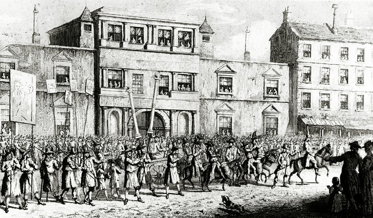 游行于1743年在伦敦嘲笑共济会，1843年 作者 英语学校