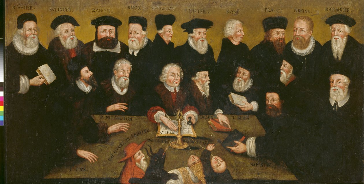 新教改革者，约 1654 年（画板油画） 作者 英语学校