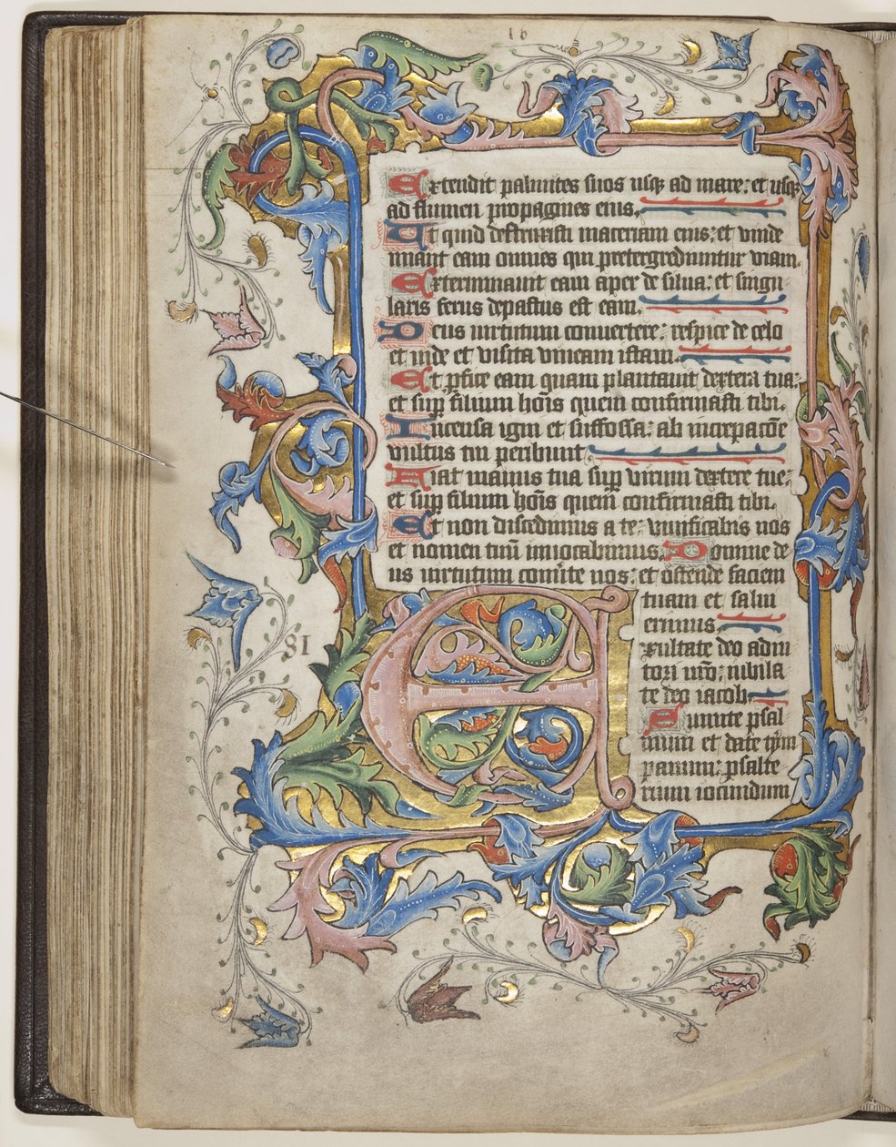 带有 Sarum 的 Psalter 使用日历，c.1425-75（牛皮纸上的墨水、油漆和金色） 作者 英语学校