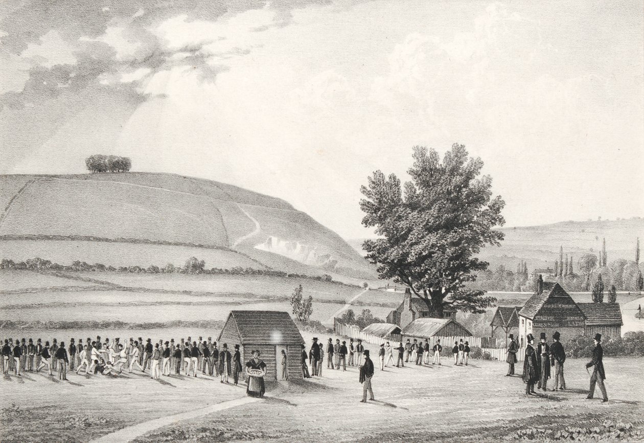 公立学校男生（Charterhouse）踢足球（bw litho） 作者 英语学校