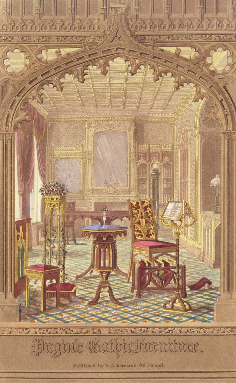 Pugins Gothic Furniture，作者：Augustus Charles Pugin（1762-1832），由R. Ackermann出版，1827年 作者 英语学校